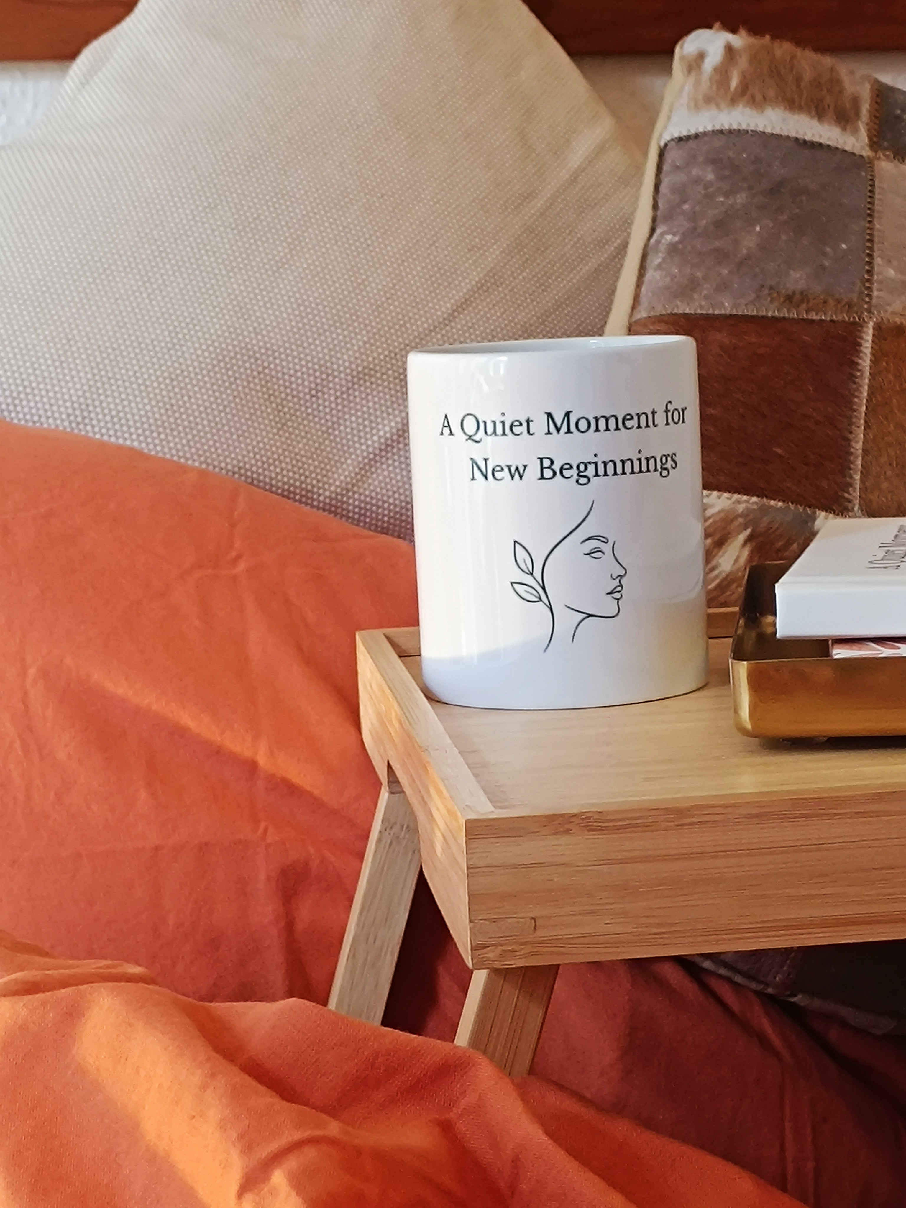 A Quiet Moment for New Beginnings Line Art | Mug