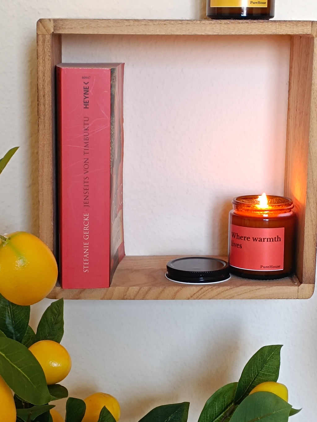 Where warmth lives Soy Candle | Amber Jar with Black lid