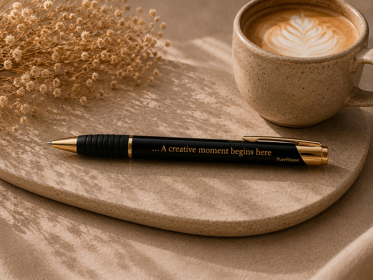 A creative Moment Begins here - Engraved Brass Pen