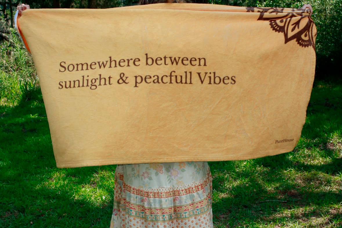 Sunlight& Peacfull Vibes Luxury Beach Towel