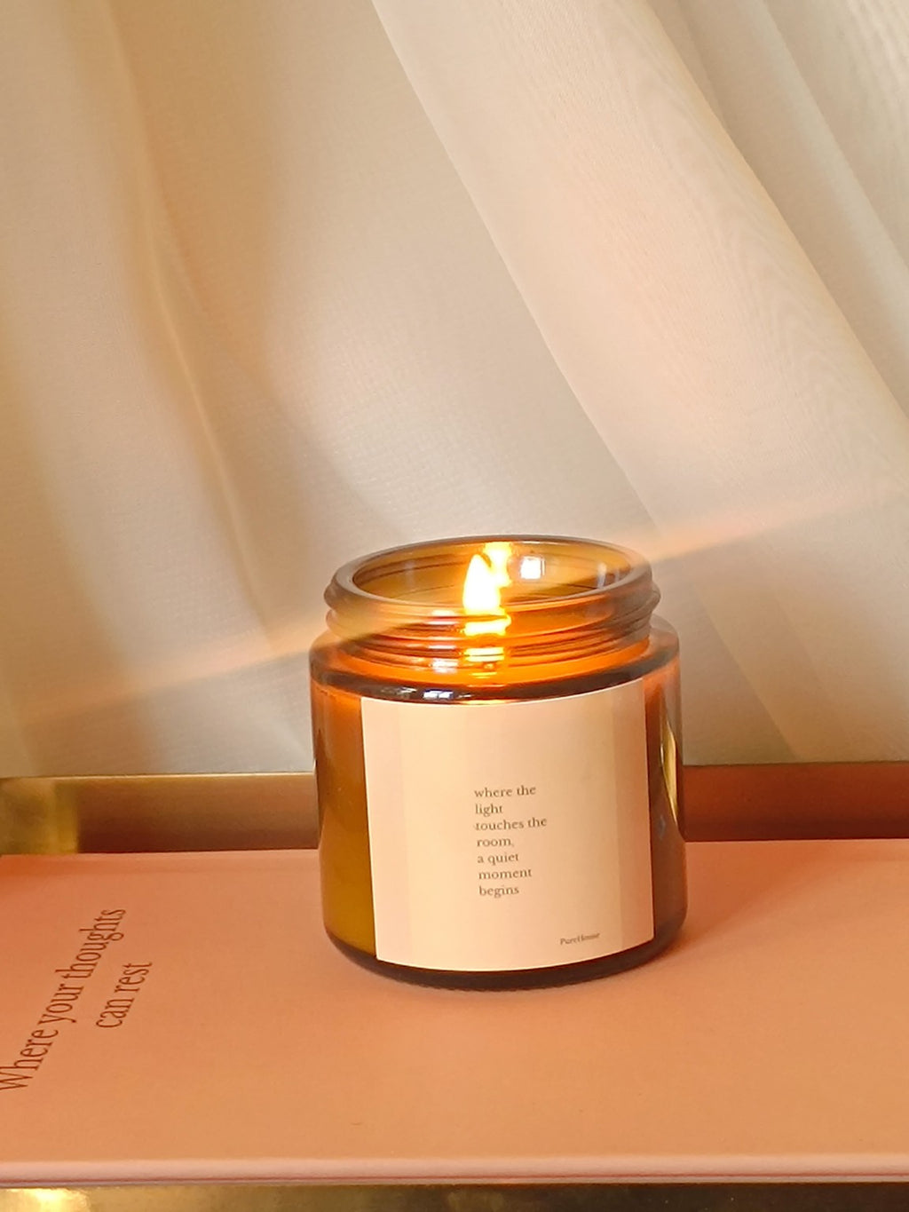 Amber Soy Candle — Minimal Scented Jar (Multi-Size)