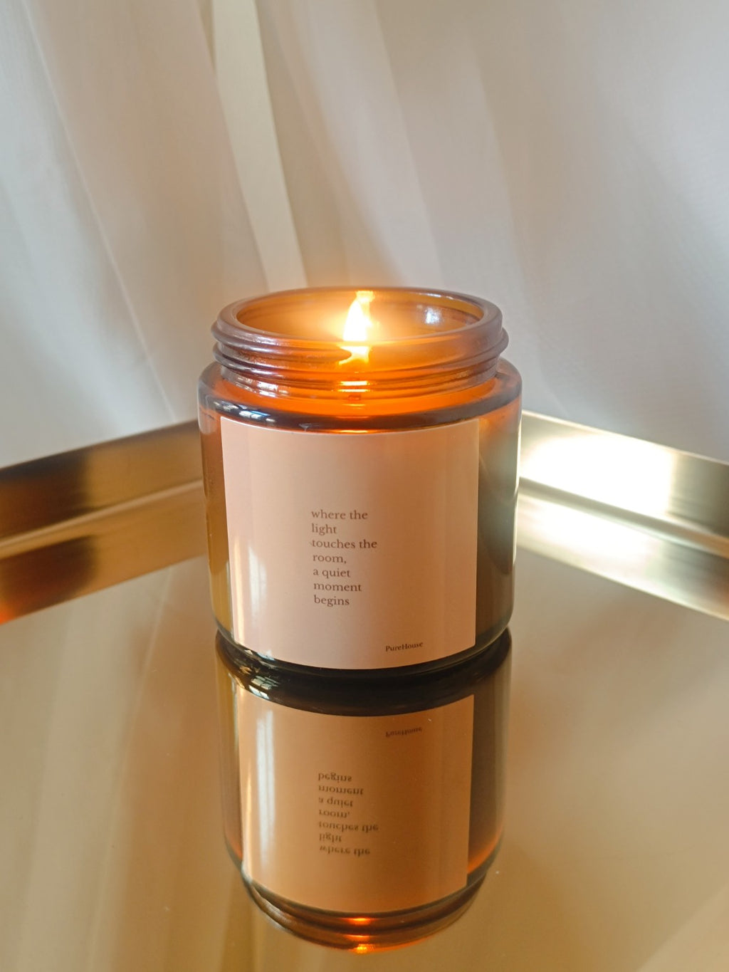 Amber Soy Candle — Minimal Scented Jar (Multi-Size)
