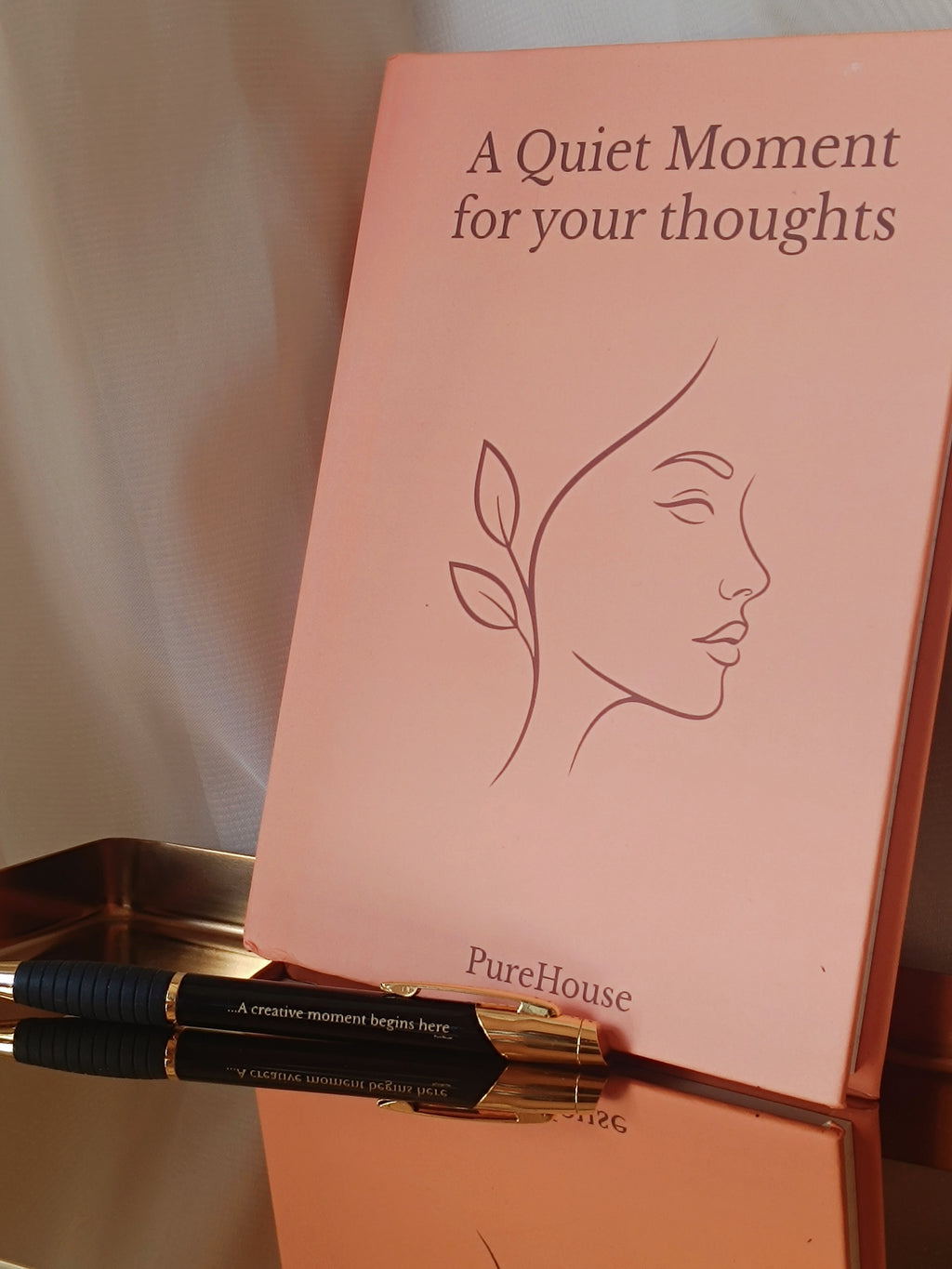 A Quiet Moment for your thoughts Journal | Minimal Line Art Face Hardcover