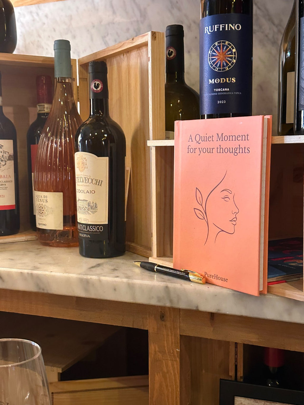 A Quiet Moment for your thoughts Journal | Minimal Line Art Face Hardcover