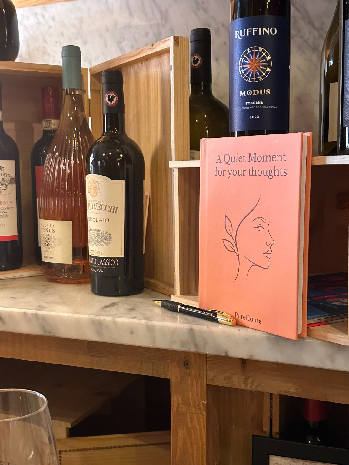 A Quiet Moment for your thoughts Journal | Minimal Line Art Face Hardcover