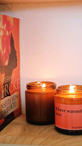 Where warmth lives Soy Candle | Amber Jar with Black lid