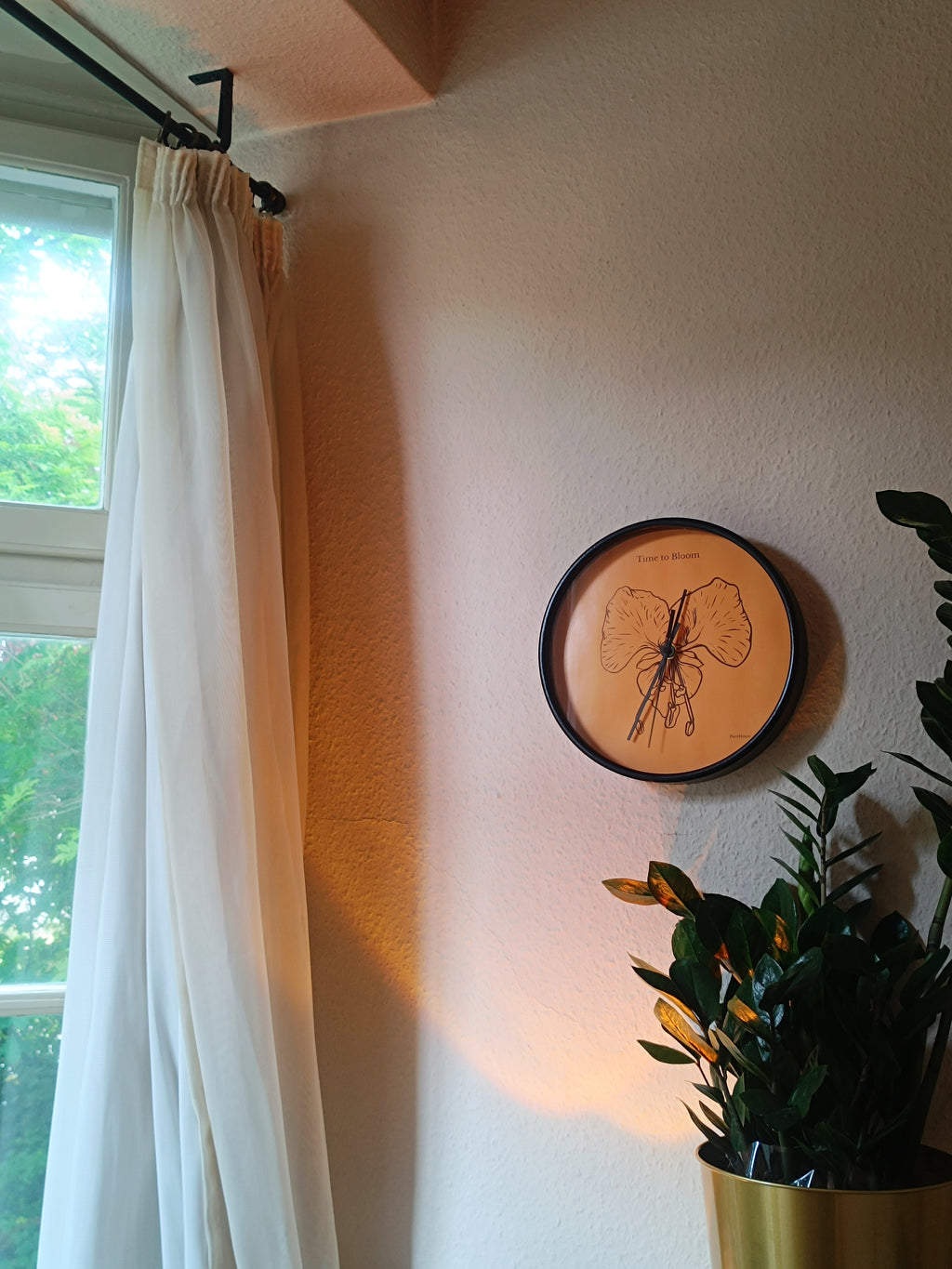 "Time to Bloom" | Orchid Wall Clock