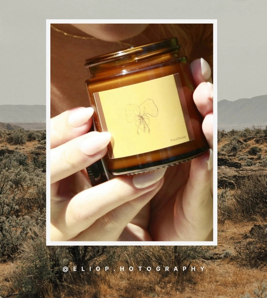 Orchid Soy Candle | Amber Jar with Black lid
