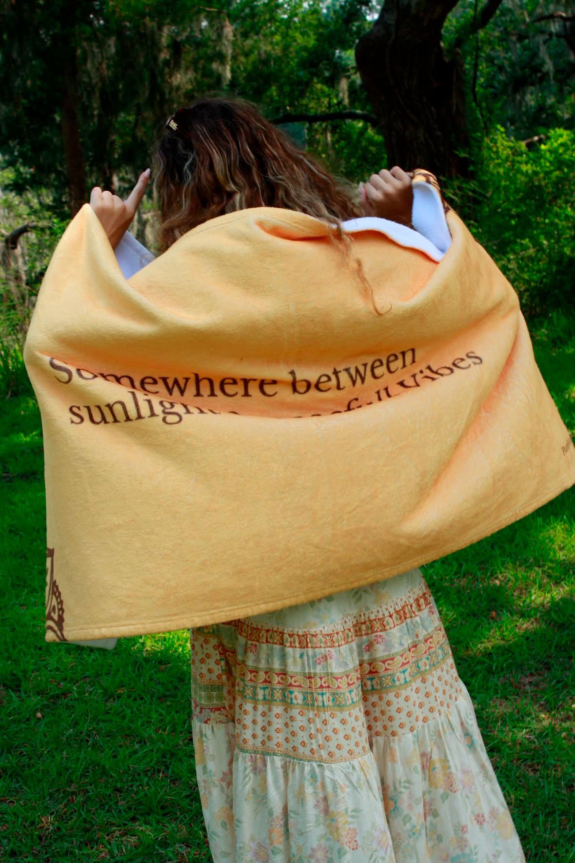 Sunlight& Peacfull Vibes Luxury Beach Towel