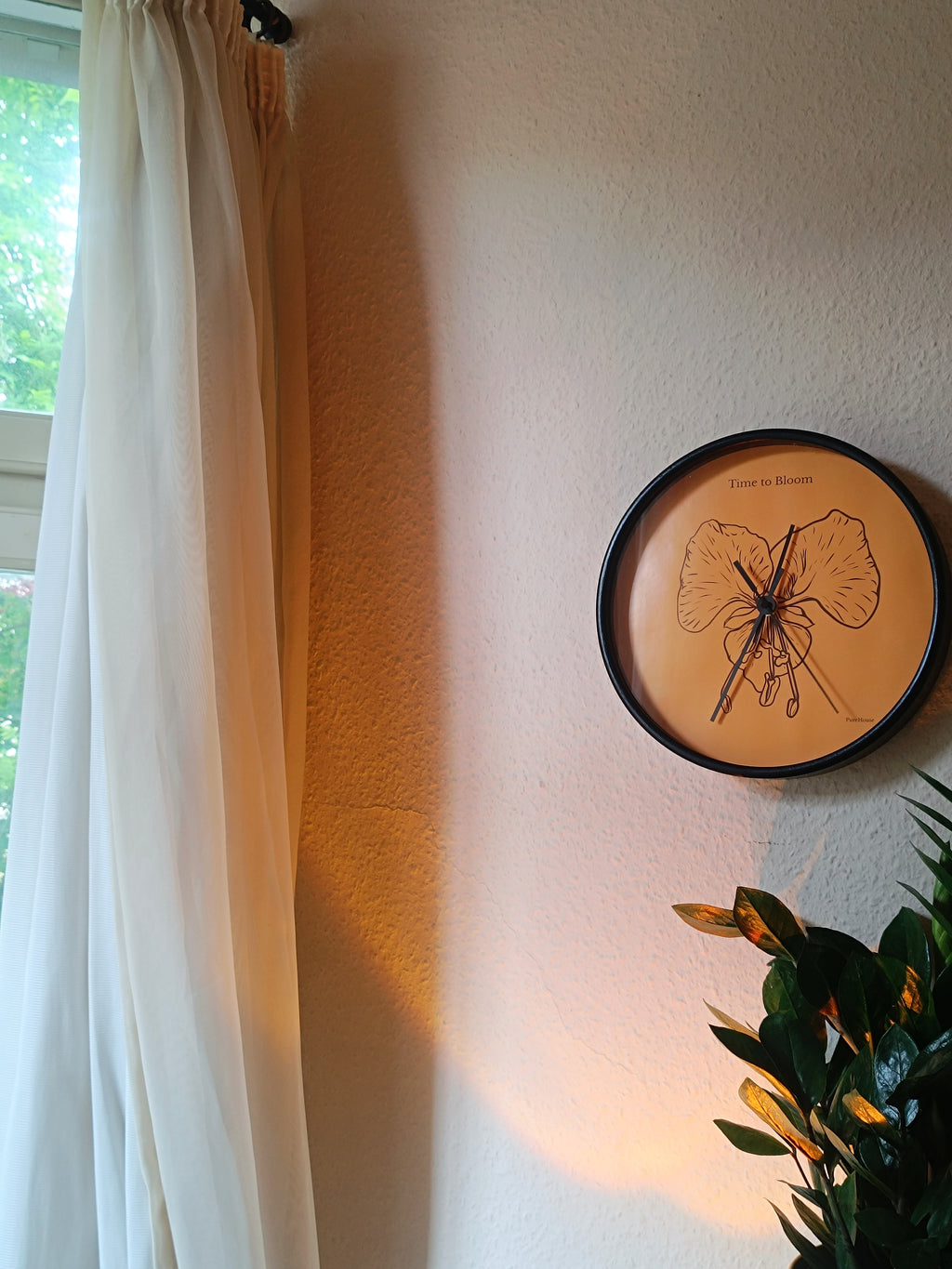 "Time to Bloom" | Orchid Wall Clock