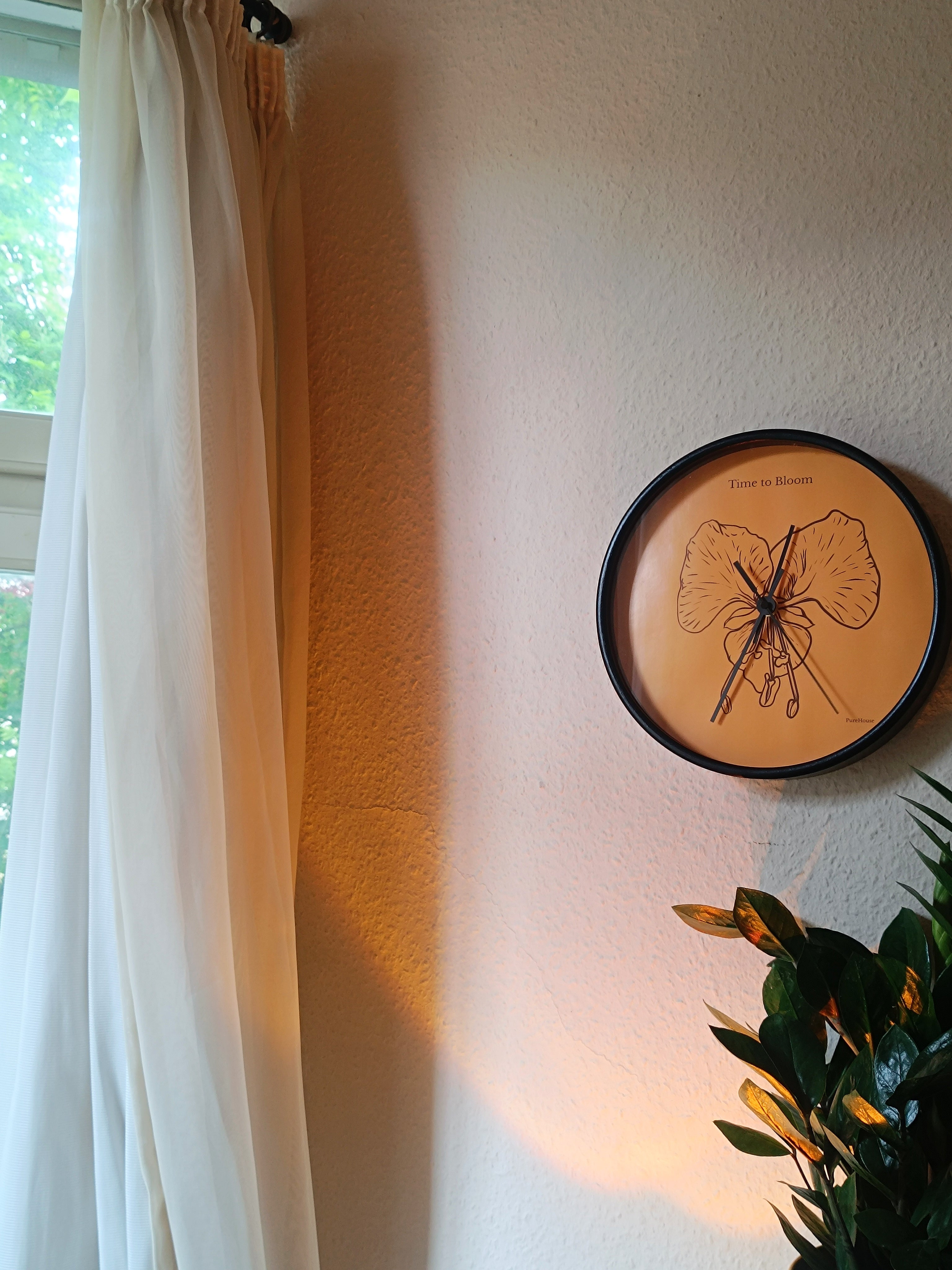 "Time to Bloom" | Orchid Wall Clock